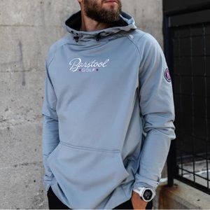 Barstool Sports/Barstool Golf UNRL Performance Hoodie. Gray. Size Large.